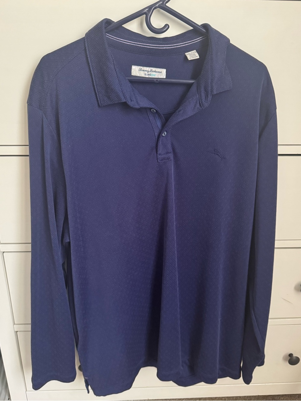 Tommy Bahama Long Sleeve Polo in Navy Blue
